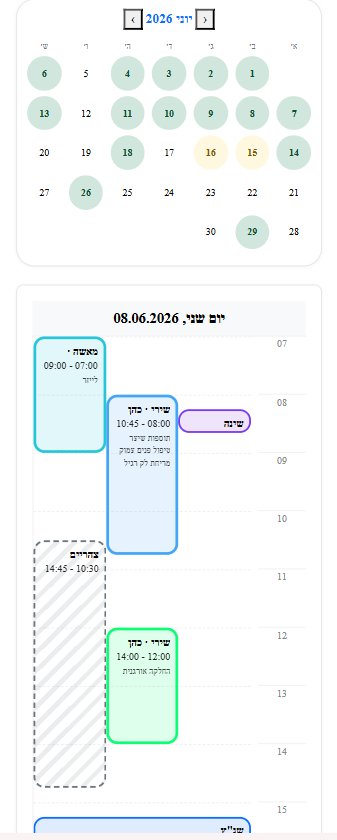יומן תורים AmerCare