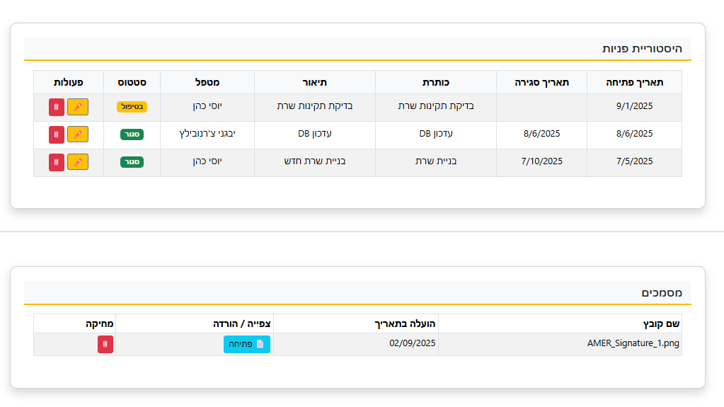 מסמכים CRM